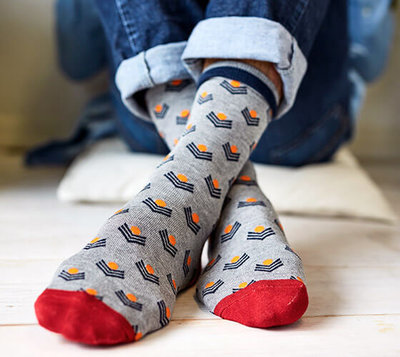 Bamboe Herensokken Chevron Mid Grey