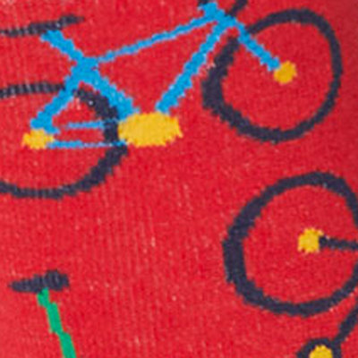 Bamboe Herensokken Bicycle Hibiscus Rood