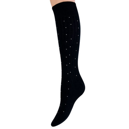 Kniekousen Lynn in zwart met Glittertje