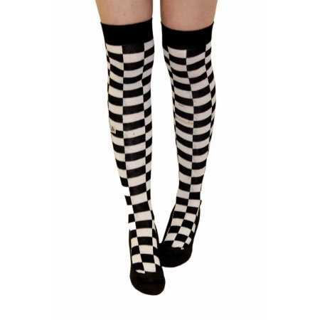 Kousen Overknee Blok Zwart/Wit