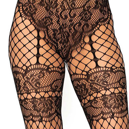 Netpanty met Jacquard en Jarretel effect