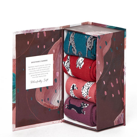 Bamboe Sokken Giftbox Dames Honden