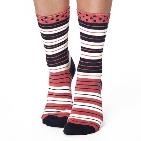 Sokken Thought Bamboe Addy Stripe in Navy