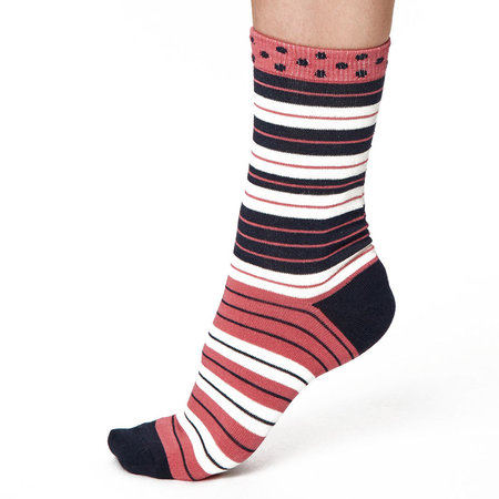 Sokken Thought Bamboe Addy Stripe in Navy