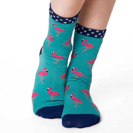 Sokken Thought Bamboe Flamingo in Groen