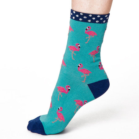 Sokken Thought Bamboe Flamingo in Groen