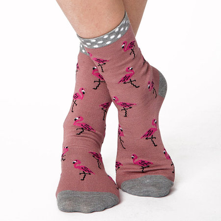 Sokken Thought Bamboe Flamingo in Roze