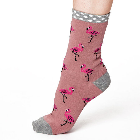 Sokken Thought Bamboe Flamingo in Roze