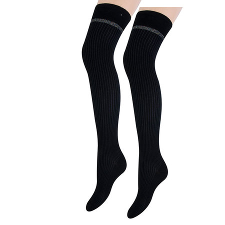 Kousen Luxe Overknee Nadine Zwart met Multi Color