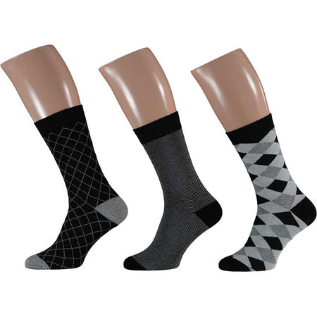 Bamboe Herensokken 3-Pack Antraciet Ruit