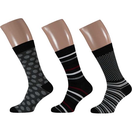 Bamboe Herensokken 3-Pack Antraciet Stip