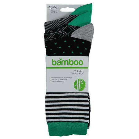 Bamboe Herensokken 3-Pack Zwart Groen