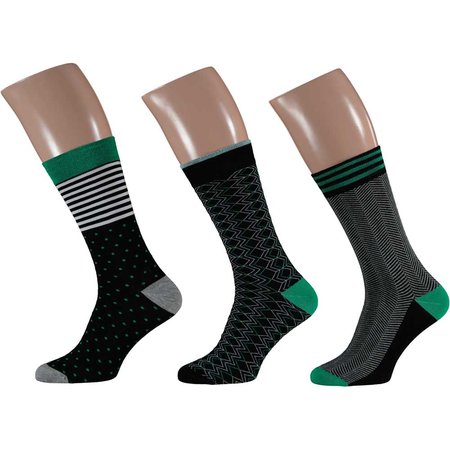 Bamboe Herensokken 3-Pack Zwart Groen