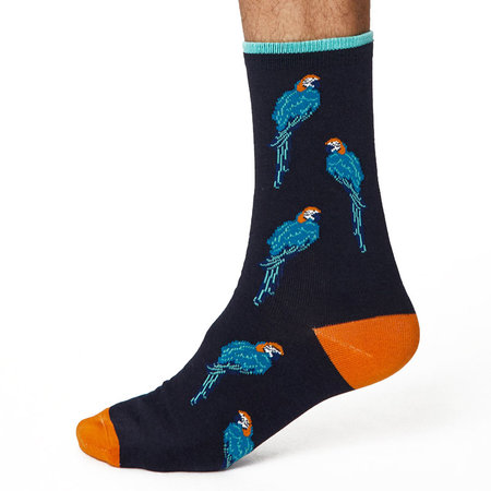 Bamboe Herensokken Papegaai in Navy