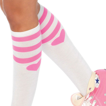 Sokken Knie Sweetheart Wit met Roze