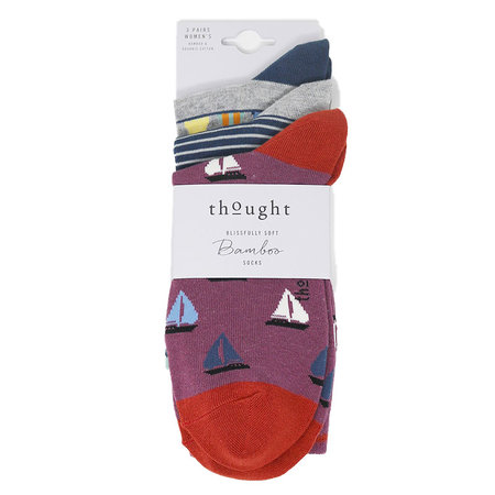 Bamboe Damessokken 3-Pack Nautical