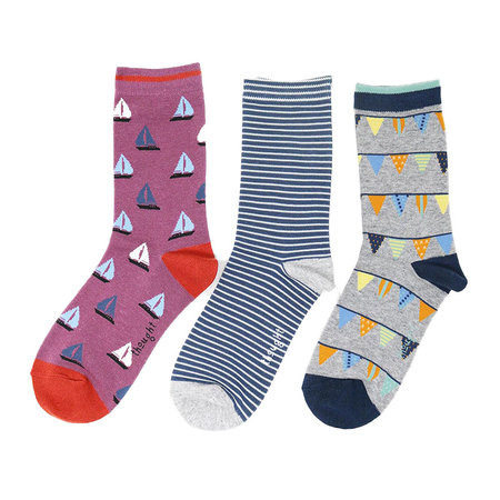 Bamboe Damessokken 3-Pack Nautical