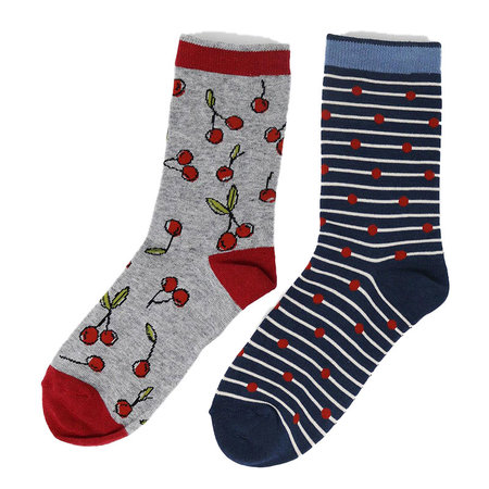 Bamboe Damessokken 2-Pack Cherry
