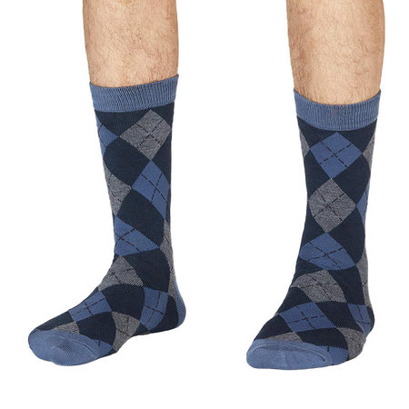 Bamboe Herensokken Argyle Blauw