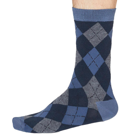 Bamboe Herensokken Argyle Blauw