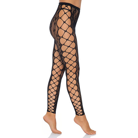 Panty Visnet Voetloos Luipaardprint Zonder Kruis