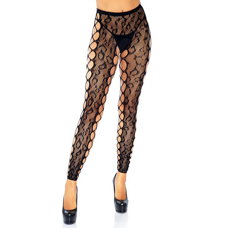 Panty Visnet Voetloos Luipaardprint Zonder Kruis