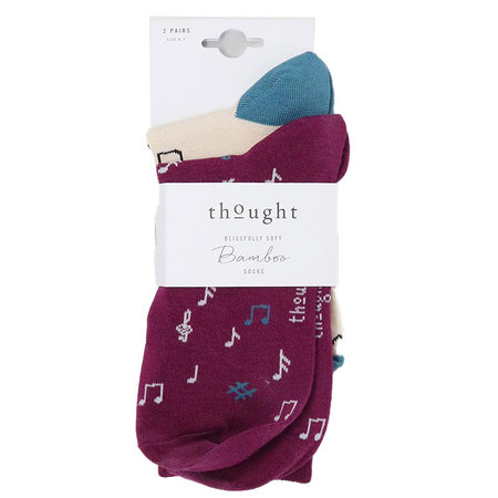 Bamboe Damessokken 2-Pack Muziek