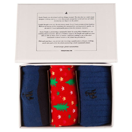 Bamboe Sokken Giftbox Heren Kerst Rood