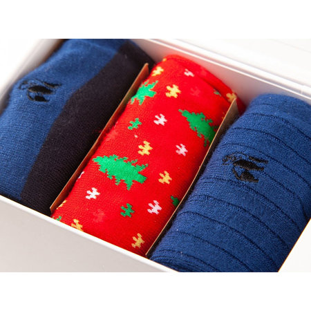 Bamboe Sokken Giftbox Heren Kerst Rood