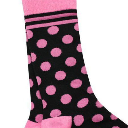 Bamboe Damessokken Polka Dots Zwart & Roze