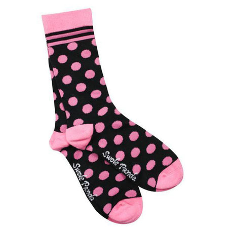 Bamboe Damessokken Polka Dots Zwart & Roze