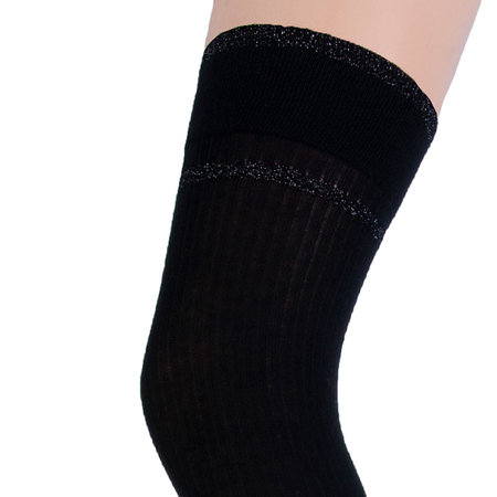 Kousen Luxe Overknee Feline Zwart Lurex