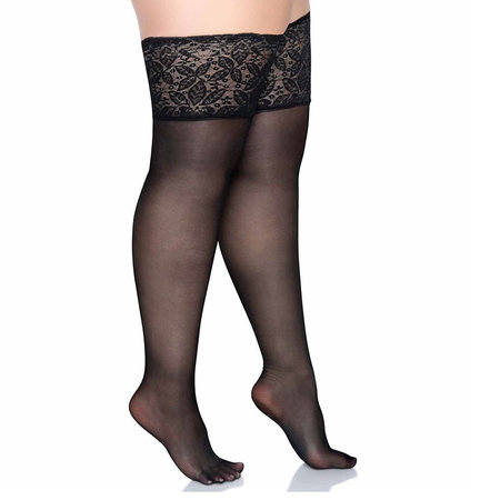 Kousen Stay Up met Brede Kanten Rand Plussize