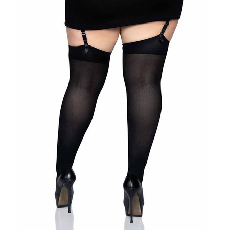 Kousen Stay Up Zwart Plus Size