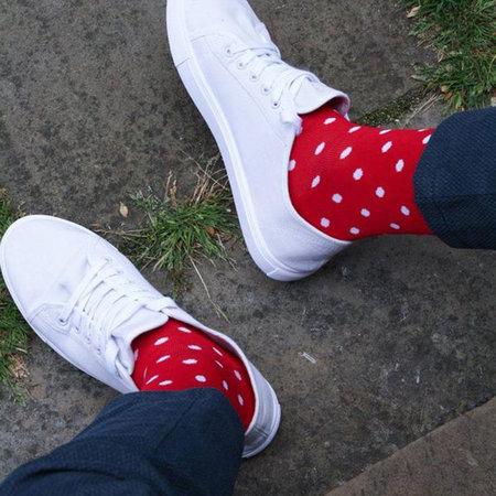 Bamboe Herensokken Polkadot Rood