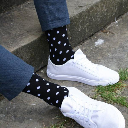 Bamboe Herensokken Polkadot Zwart