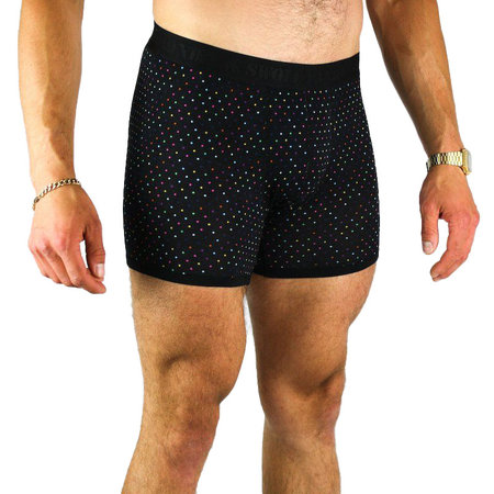 Bamboe Boxers Twinpack Paars/Zwart Stip