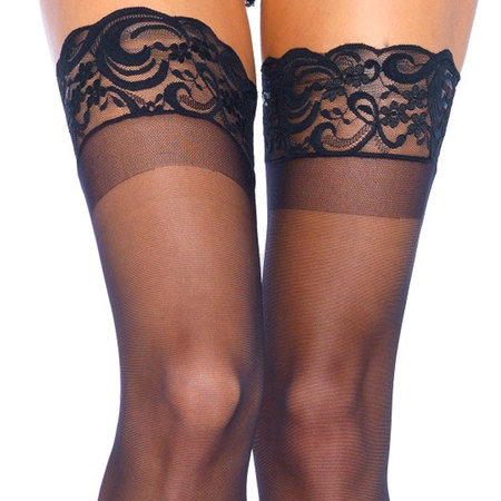 Kousen Stay Up met Kanten Rand in Plussize