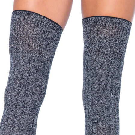 Kousen Overknee Rib Knit Grijs