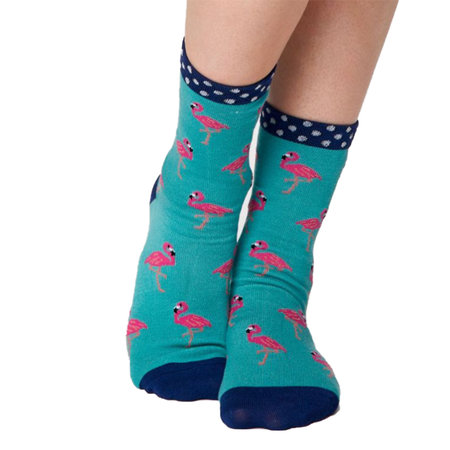 Bamboe Damessokken Flamingo in Groen