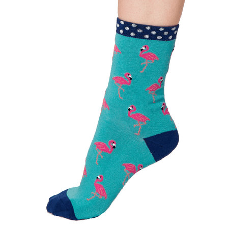 Bamboe Damessokken Flamingo in Groen