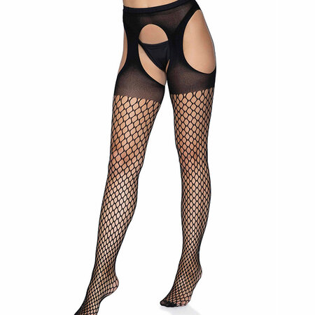 Panty in Jarretel Uitvoering in Ovaal Visnet