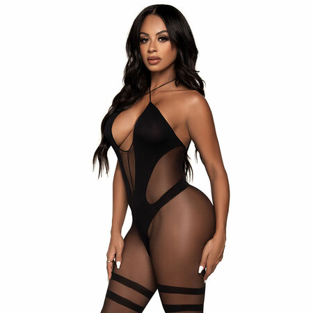 Bodysuit Transparant met Keyhole en Halternek