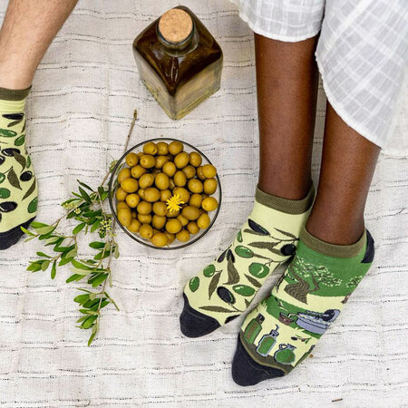 Mismatched Sneaker Sokken Olijf