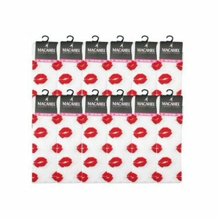 Kousen Overknee Wit met Rode Lippen