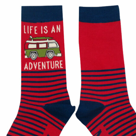 Bamboe Herensokken Adventure in Rood