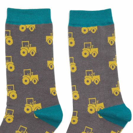 Bamboe Herensokken Tractor in Houtskool Grijs