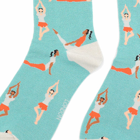 Bamboe Damessokken Yoga Lichtblauw