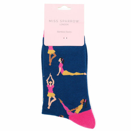 Bamboe Damessokken Yoga Navyblauw