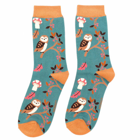 Bamboe Damessokken Woodland in Teal